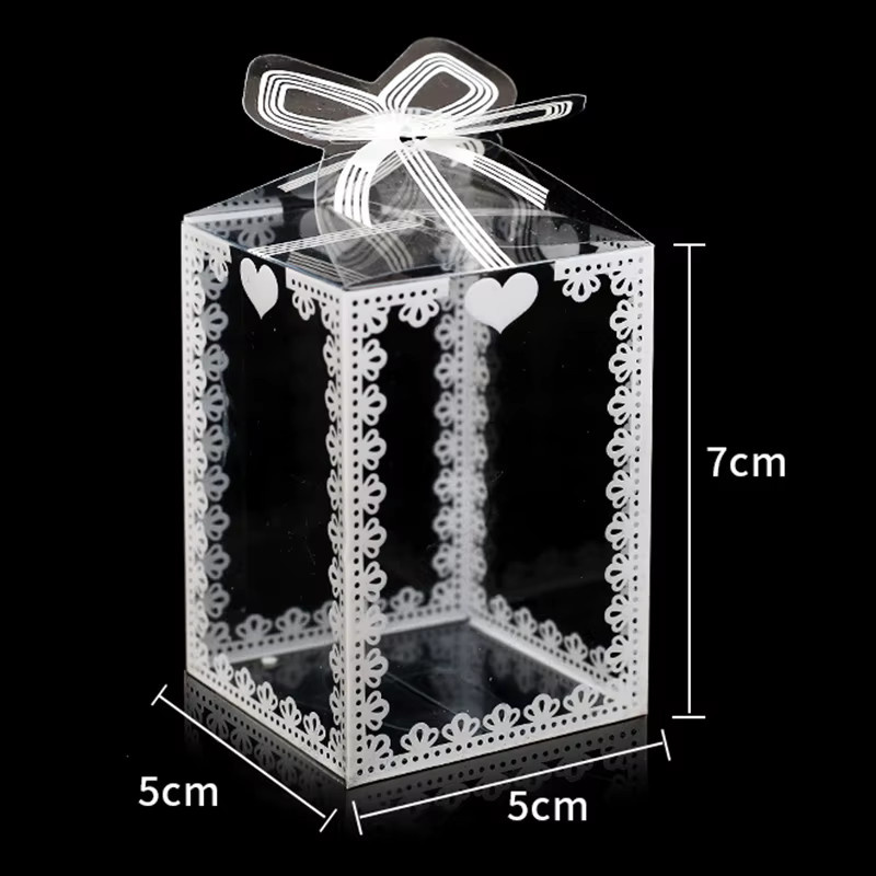 10 Stück transparente PVC-Geschenkboxen für Geburtstag, Hochzeit und Valentinstag zur Verpackung von Pralinen, Dragees oder Kuchen - Bild 4