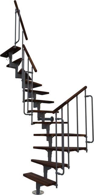 Minka Raumspartreppe Joker Turn 180 Grad Winder in Walnuss-Grau für eine Raumhöhe bis 304 cm - Bild 1