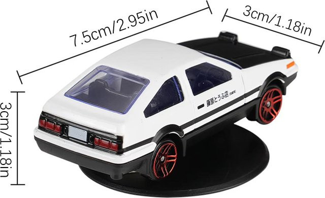 YJMP Auto Parts Driftauto Spielzeugmodell für das Armaturenbrett in Weiß mit Schaukel- und Drehfunktion als sportliche Dekoration - Bild 1