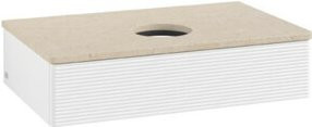 V&B Waschtischunterschrank Antao mit Frontstruktur in Weiß, B/T/H: 80 x 50 x 19 cm - Bild 1