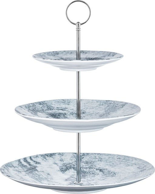 VEGA Etagere Melezza dreistöckig, rund, grau, Durchmesser: 16 cm, Höhe: 33 cm - Bild 1
