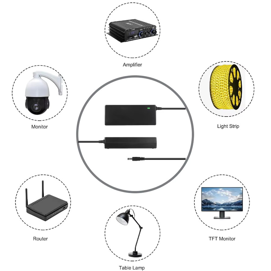 HONGPOE DC 12V Netzteil Adapter AC 100V-240V als Ladegerät und Konverter für LED Streifen und Licht - Bild 4