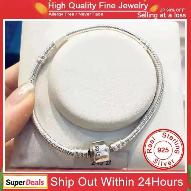 Armband 925 Silber, Schlangen-Gliederkette, Damen, 22cm - Bild 1
