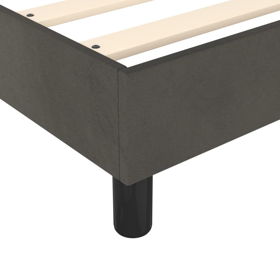 vidaXL Boxspringbett aus Samt in Dunkelgrau, B/T/H: 140 x 190 cm - Bild 3