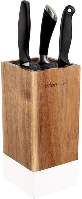 WHITELINE Holz-Messerblock in Weiß und Braun mit rutschfester Standfläche, B/T/H: 23,0 x 10,5 x 11,0 cm - Bild 1