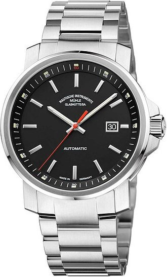 Mühle Glashütte Armbanduhr, Automatik, Edelstahl, Schwarz, Herren - Bild 1