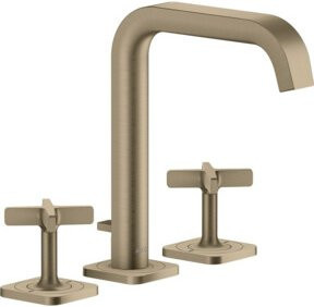 Hansgrohe Axor Citterio E 3-Loch-Waschtischarmatur in gebürstetem Nickel mit Pop-up-Abfluss - Bild 1