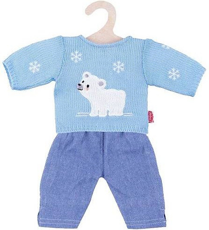 Heless Puppen-Set mit Eisbär-Pullover und Jeans für Puppen der Größe 35-45 cm