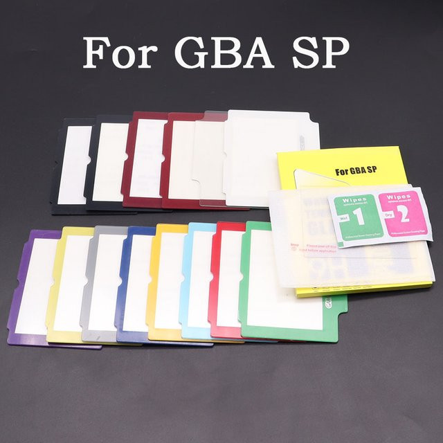 TingDong Ersatz Objektiv Schutz Kit für Gameboy Advance SP GBA SP mit transparentem Kunststoff/Glas und Schutzfolie - Bild 1