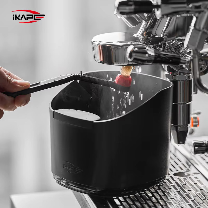 IKAPE V2 Espresso-Klopfbox für Kaffeesatz in Schwarz – Barista-Werkzeug zur Kaffeepuck-Entsorgung - Bild 2