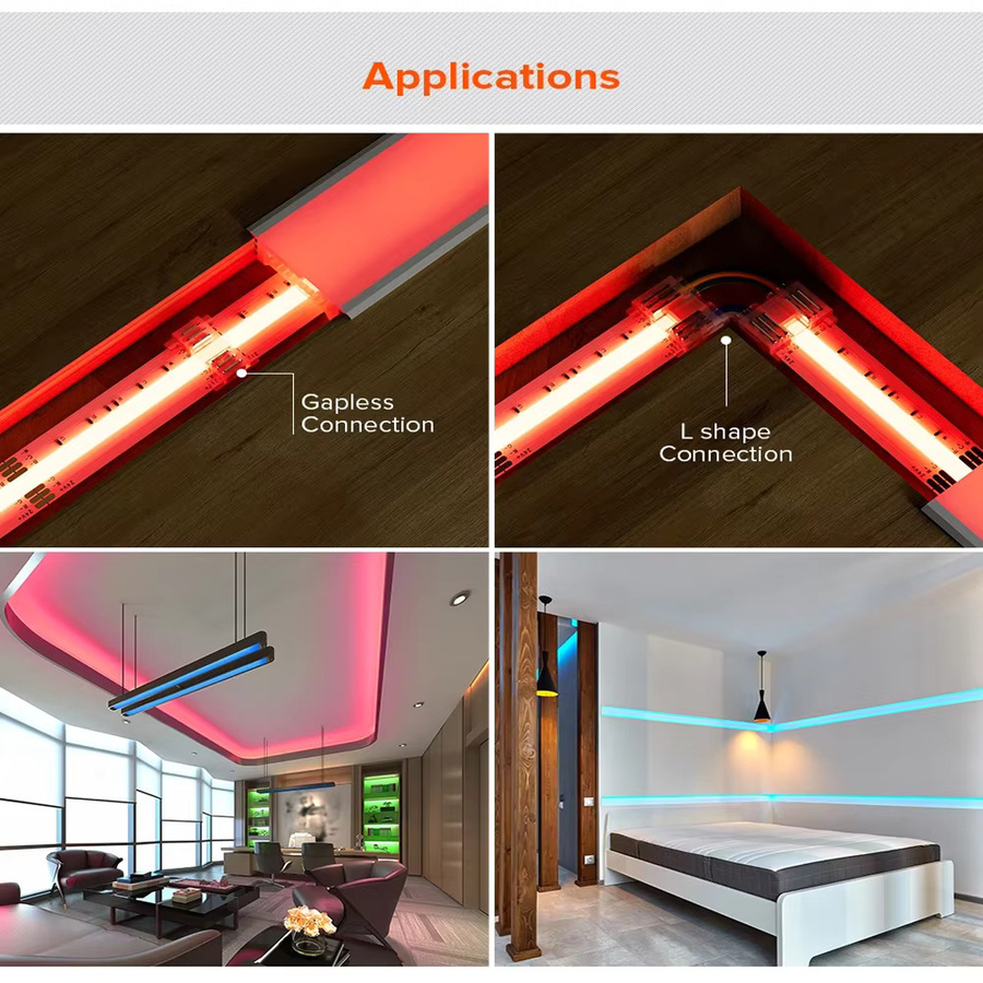 YSRSAI 10er Set 6-Pin COB LED Streifen Licht Stecker, schweißfreie RGBCCT Anschlüsse, transparente Mini Schnalle für 12mm COB LED Streifen - Bild 3