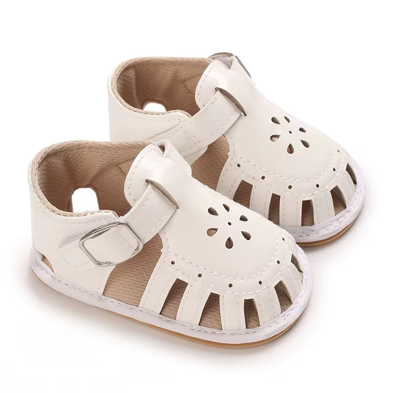 VALEN·SINA Baby Sommersandalen für Kleinkinder und Neugeborene 0-18 Monate in Schwarz mit weicher Gummisohle - Bild 2