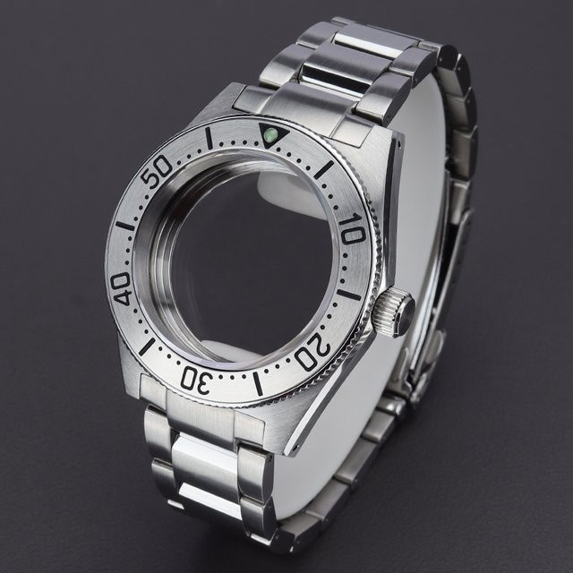 YEJIAOLAN Taucheruhrgehäuse, Edelstahl, Schwarz, 40 mm - Bild 1