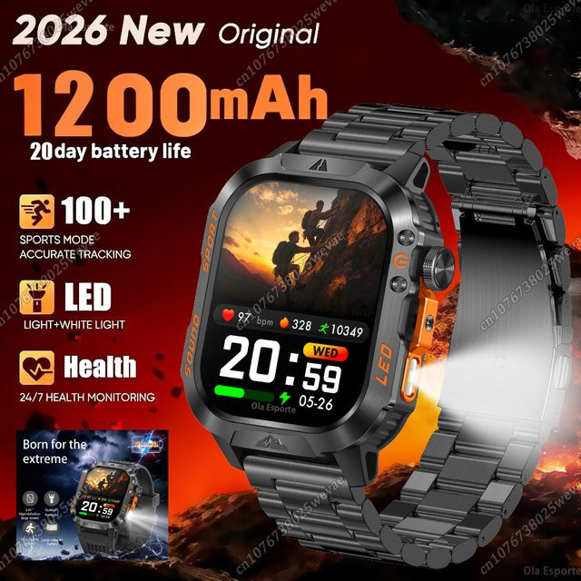 Ola Esporte Smartwatch, GPS, 3 ATM, Schwarz, Eckig - Bild 1
