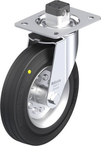 Blickle Lenkrolle LE-VE 200R-CS11-EL mit Feststeller in Schwarz und Silber, Rad-Durchmesser: 20 cm, Tragfähigkeit: 205 kg - Bild 1