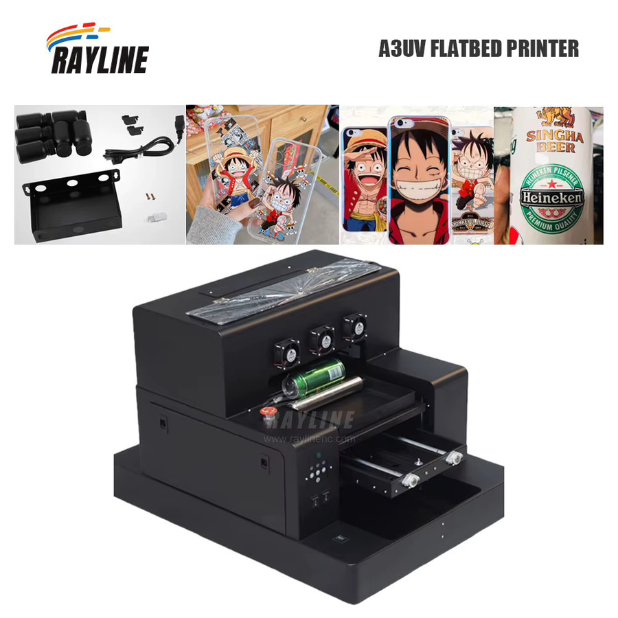 RANCLAI Mini UV-Flachbettdrucker für Zylinder und Direktdruck auf Metall, Keramik, Handyhüllen und Kunststoff in Schwarz - Bild 4
