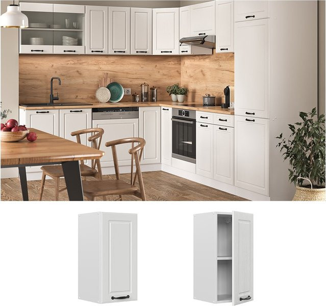 Vicco Hängeschrank R-Line in Weiß im Landhausstil, Breite: 30 cm, Höhe: 60 cm, Tiefe: 31 cm - Bild 1