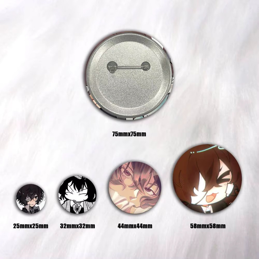 Brosche Osamu Dazai Icons Acryl-Snap-in-Pins, rund, Unisex - Bild 2