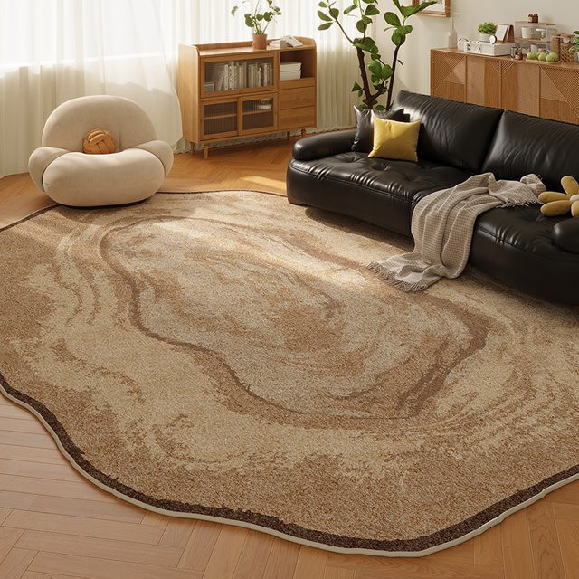 VIKAMA Akzentteppich in Beige mit abstraktem modernem Design für Wohnzimmer und Schlafzimmer, Breite: 120 cm, Tiefe: 80 cm - Bild 1