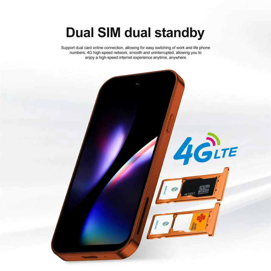 SERVO Mini-Smartphone 4G LTE mit 4,0 Zoll Display, Android 12, 2GB RAM, 16GB ROM, Dual-SIM, WLAN, Blau - Bild 2