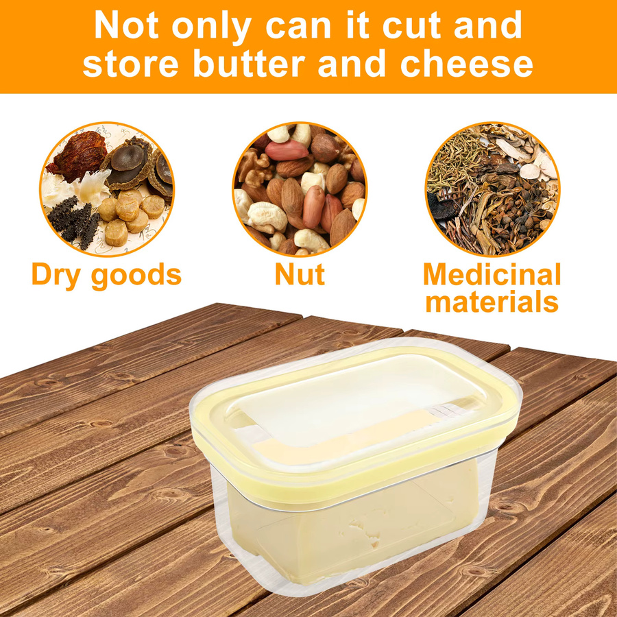 Willstar Butter-Slicer und Frischhaltebox aus transparentem Kunststoff, Multifunktions-Schneidewerkzeug für Butter, Käse, Obst und Gemüse, luftdicht verschließbar, rechteckig - Bild 3