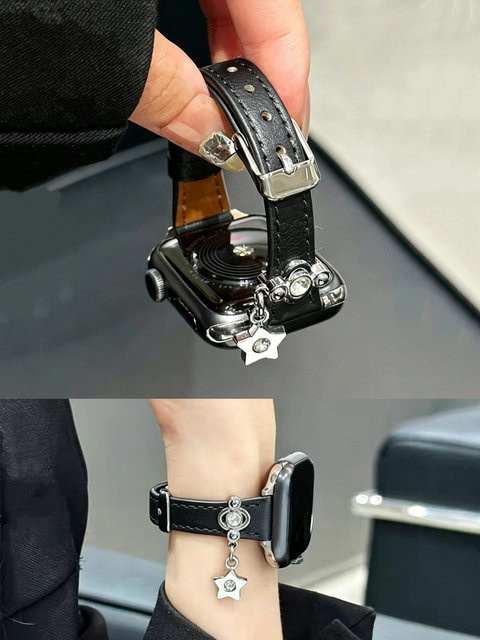 iwujiao Uhrenarmband Leder, Kristall, Damen, für Apple Watch - Bild 1