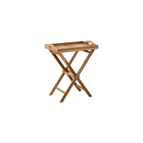 Möbilia Serviertisch aus Teakholz in Beige, B/T/H: 60 x 40 x 65 cm - Bild 2