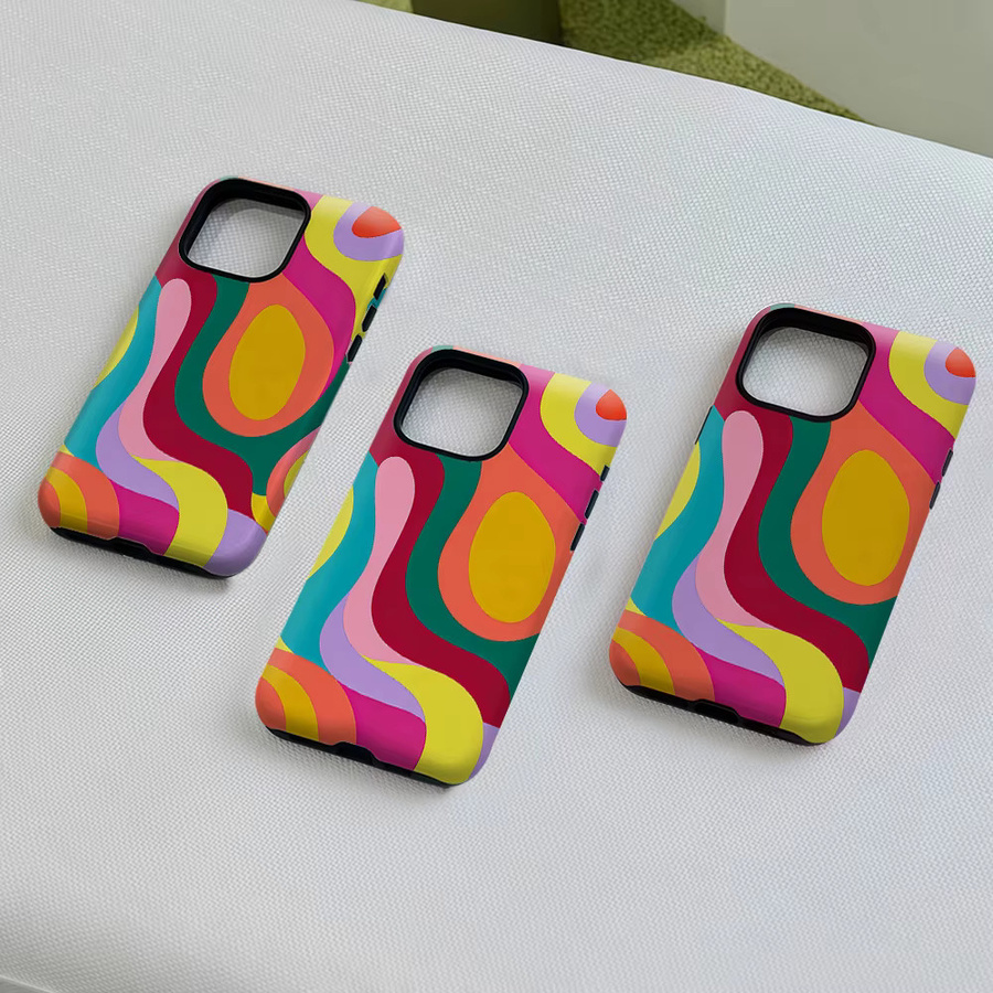 Potdemiel Aurea Case Matte Bumper MagSafe Schutzhülle für iPhone 13 bis 17 Pro Max in Neon Swirl Multicolor - Bild 4
