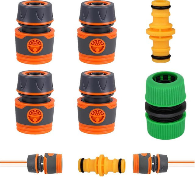 Nongjiale Gartenschlauch-Verbinder 1/2 Zoll als PVC-Reduzierer und 12mm Verlängerungsadapter für Bewässerungssysteme in Orange - Bild 1