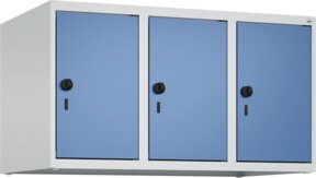 C+P Aufsatzschrank 7035/5023 mit 3 Abteilen und Sicherheits-Drehriegel, B/T/H: 50 x 90 x 50 cm, Lichtgrau und Fernblau - Bild 1