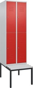 C+P Doppelstock-Spind Classic PLUS Sitzbank mit 2 Abteilen und Zylinderschloss, B/T/H: 212,0 x 60,0 x 81,5 cm - Bild 1