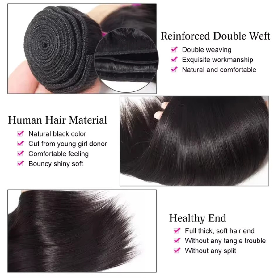 Graww Echthaar-Bündel Remy brasilianisches Haar, naturfarben, Damen - Bild 2
