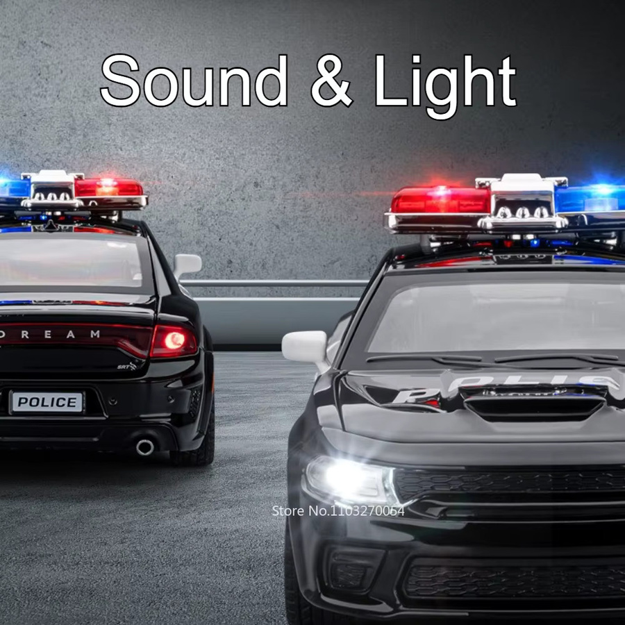 MAKEDA 911 DaKar Polizeiauto, Modell, 1:32, Metall, Licht und Sound - Bild 3