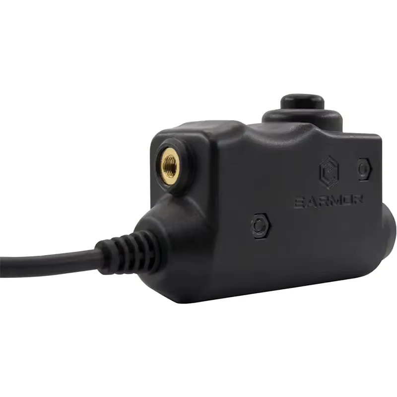 Earmor PTT M52 Adapter für taktische Headsets mit Kenwood Anschluss und 3,5 mm Aux Stecker, Schwarz - Bild 3
