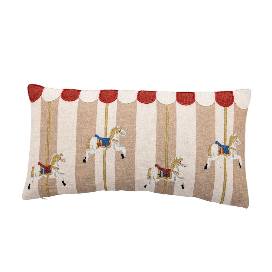 Bloomingville Kissen Merry-go-round aus Baumwolle in Nature, B/H: 60 x 30 cm - Bild 1