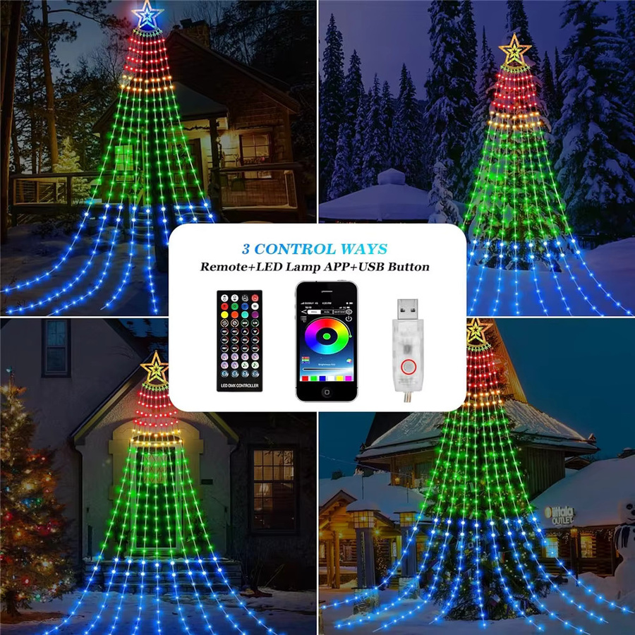 DACHAN Intelligente RGB Lichterkette mit App- und Fernbedienung, USB-Betrieb, 10 Modi, Mehrfarbig, für Außenbereich und Dekoration - Bild 3
