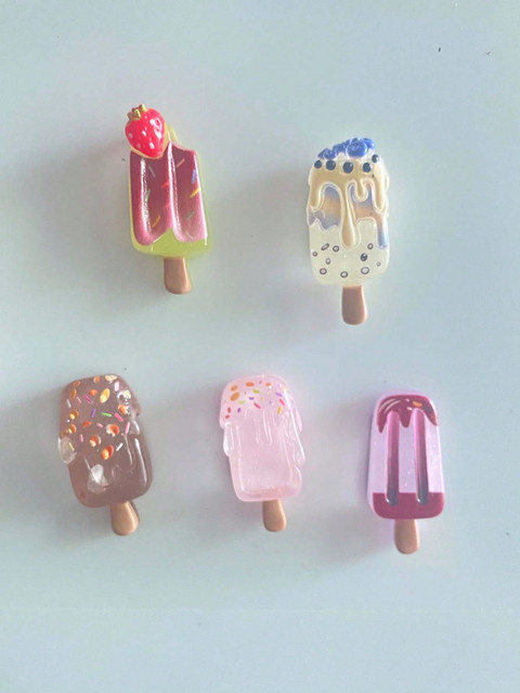 6er-Set Magnetische Kühlschrankmagnete von WaterNeutrDesigns mit Sommer-Motiven wie Früchten und Eiscreme in Mehrfarbig - Bild 1