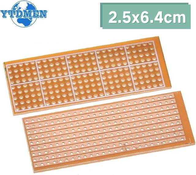 YTDMEN DIY Universal Experiment Matrix Leiterplatte einseitig, braun, B/T: 2,5 x 6,4 cm, 10–20 Stück - Bild 1