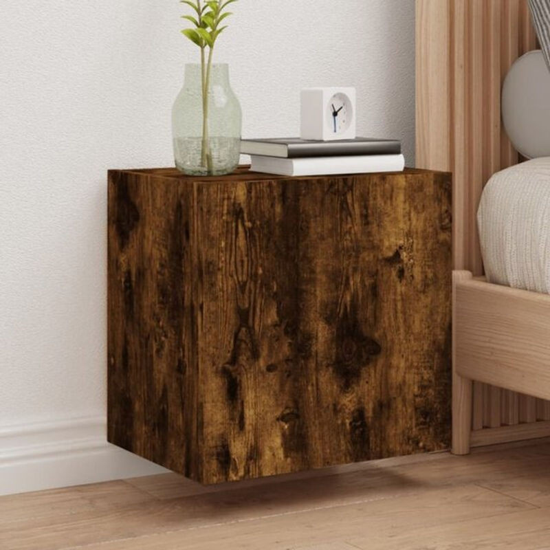 Vidaxl TV-Wandschrank Modern in Räuchereiche Braun aus Holzwerkstoff mit Drehtüren B: 40,5 cm, T: 40 cm, H: 40,5 cm - Bild 1