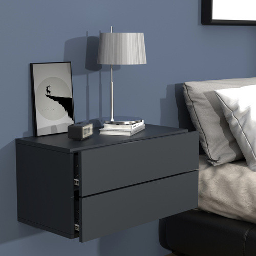 VCM Wandregal Usal Nachtschrank in Anthrazit, H x B x T: 30 x 60 x 32 cm - Bild 3