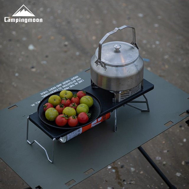 CAMPINGMOON GT-3 Camping-Küchentisch aus Metall in Schwarz, tragbarer Klapptisch für Outdoor und Camping - Bild 1