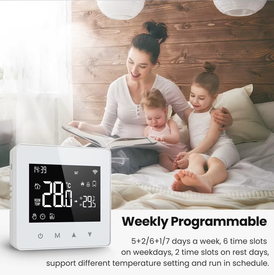 AVATTO Smart-Thermostat WiFi und ZigBee für Wasser- und Gasheizungen, batteriebetriebener Temperaturregler in Weiß, kompatibel mit Tuya, Alexa und Google Home - Bild 5
