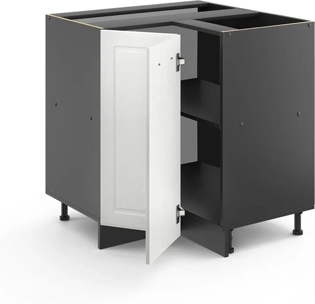 Vicco Eckunterschrank R-Line Landhausstil in Weiß und Anthrazit mit Eichenoptik, B/T/H: 75,6 x 60,0 x 81,6 cm - Bild 1