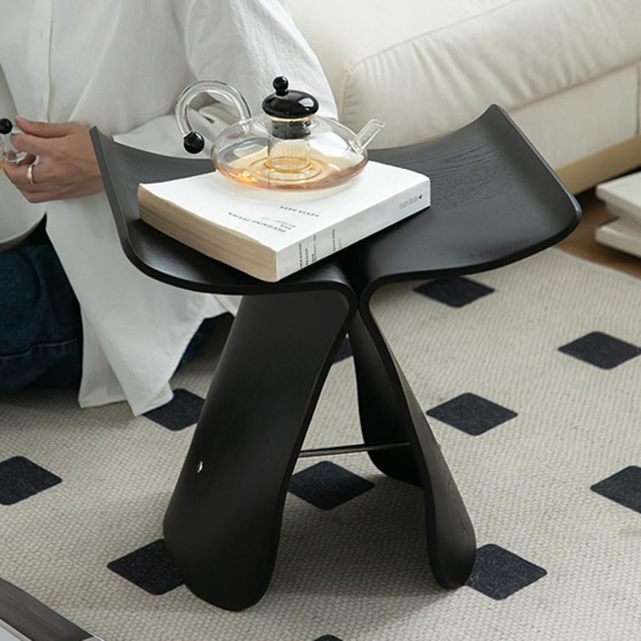 Yiran Furniture Schmetterlingsstuhl im nordischen Design als Beistelltisch und Kunsthocker, B/T/H: 38,0 x 30,5 x 42,0 cm - Bild 3
