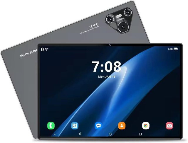 BDF Tablet 10,1 Zoll mit Android 13, 8 GB RAM, 256 GB Speicher, Octa-Core Prozessor, 4G LTE und GPS, Schwarz - Bild 1