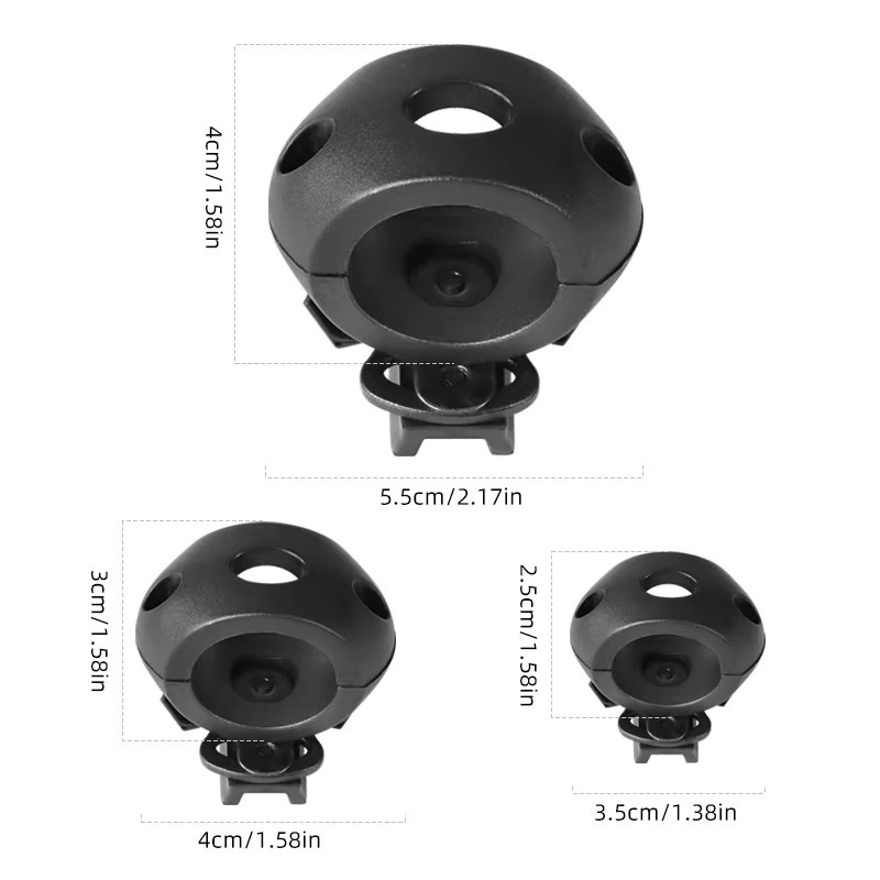 BOOIU Helm-Taschenlampen-Halter-Clip in Schwarz für schnelles taktisches Helm-Mount-Klemmadapter mit 60-Grad-Universal-Schienen-Helm-Zubehör - Bild 3