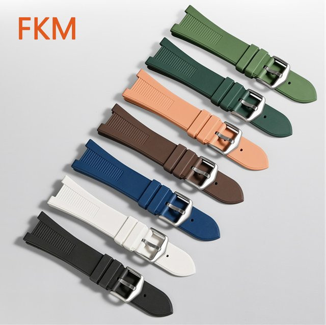 strapfreak Uhrenarmband Fluorkautschuk, Schwarz, Herren, 25*12mm - Bild 1