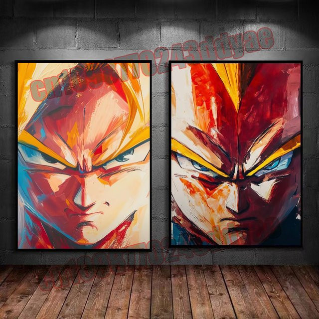 Dragon Ball Wandbild Bandai Leinwand Poster mit Goku und Vegeta in Mehrfarbig - Bild 1