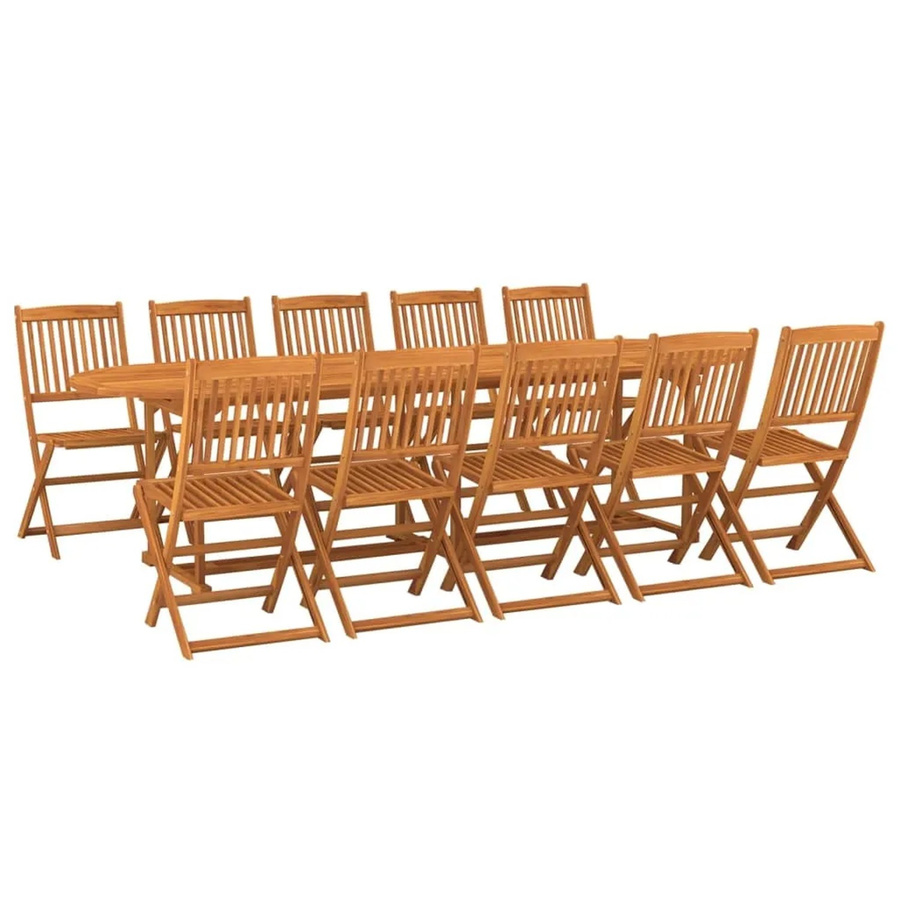 vidaXL 11-teilige Garten-Essgruppe aus Akazien-Massivholz in Braun, B/T/H: 280 x 90 x 75 cm - Bild 2