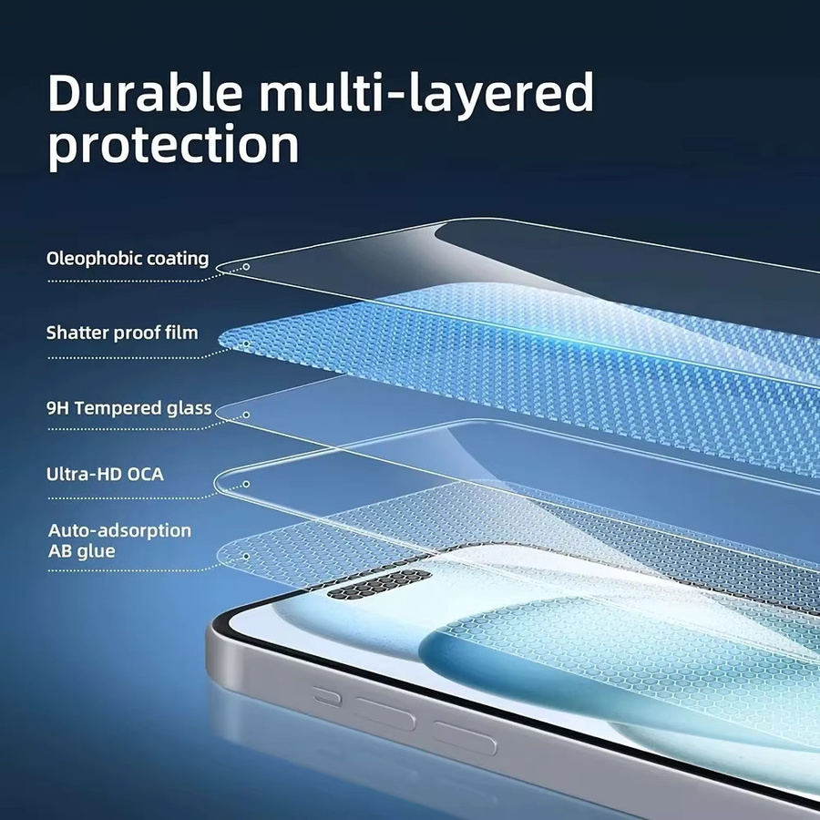 3er-Pack Full Cover Displayschutzfolie aus gehärtetem Glas für Apple iPhone in Transparent - Bild 3